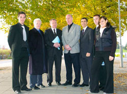 Scholarship recipient Tomas Brady,Seamus Conaty, Graduate Committee member, Dr. Pat O'Neill, Chairman, Graduate Committee, UCD Director of Sport Brian Mullins, Paul Raleigh, Managing Partner, Grant Thornton, Scholarship Paul McCaffrey, and Camogie Scholarship recipient Ciara Lucey.