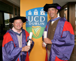 Ian Woosnam, Captain European Ryder Cup Team 2006; Hugh R Brady, President UCD; and Tom Lehman, Captain USA Ryder Cup Team 2006