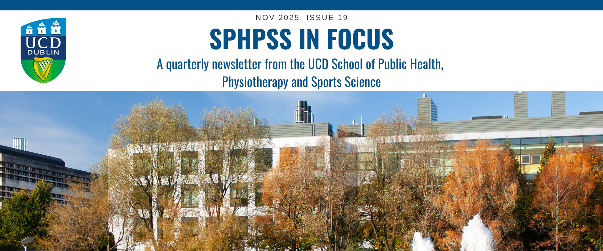 Front cover of UCD SPHPSS newsletter