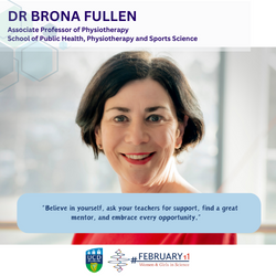 Image of woman in red top smiling for International Day of Women and Girls in Science