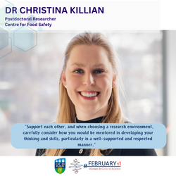 Image of woman with blond hair smiling for International Day of Women and Girls in Science