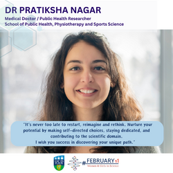Image of woman in green top smiling for International Day of Women and Girls in Science