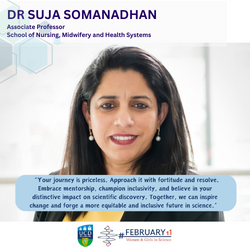 Image of woman smiling for International Day of Women and Girls in Science