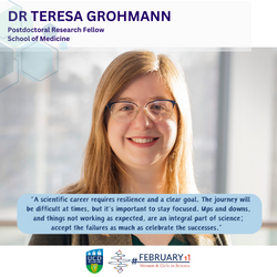 Image of woman wearing glasses smiling for International Day of Women and Girls in Science