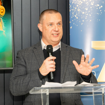 Man speaking at the UCD Physiotherapy 70th anniversary celebration