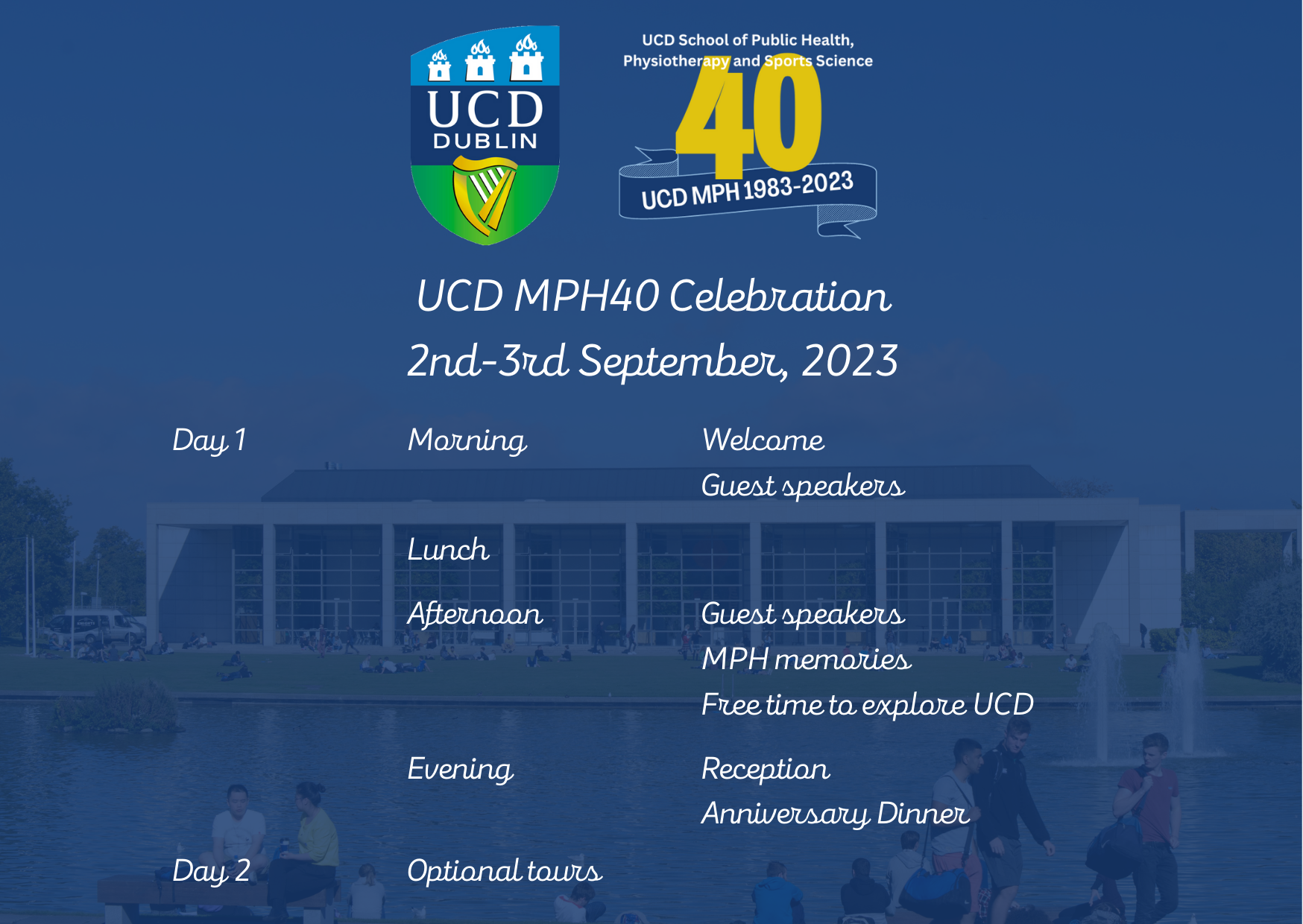 Image showing programme details for MHP40 celebration