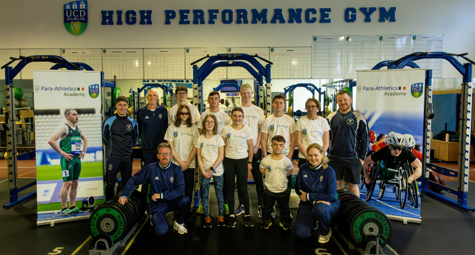 Group of athletes in UCD High Performance Gym