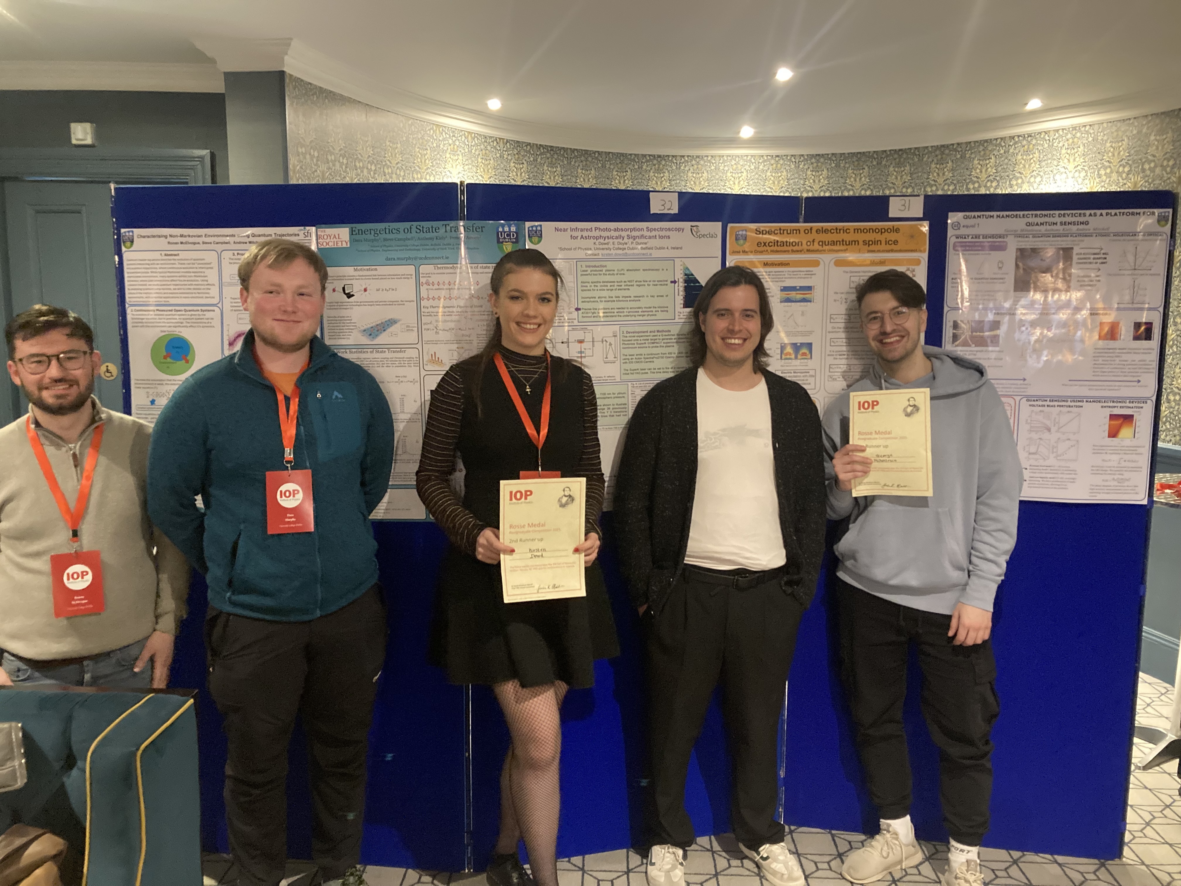 SoP\'s PhD Students Runners Up in Rosse Medal Competition