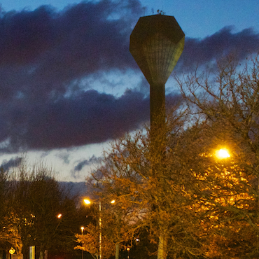 The sunsets on the UCD water tower