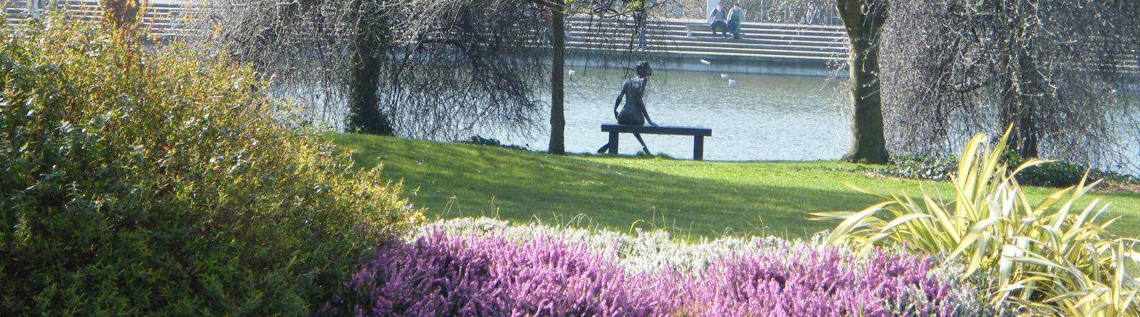 Statue beside the lake