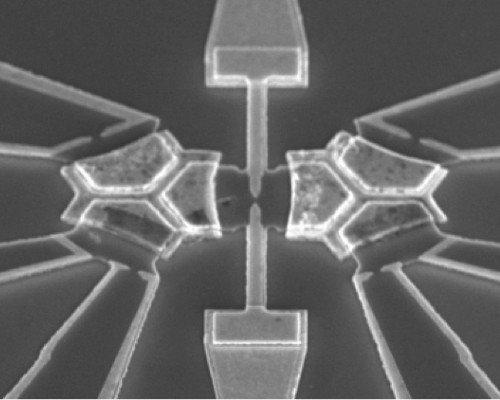 new Quantum Simulator, which features two coupled nano-sized metal-semiconductor components embedded in an electronic circuit