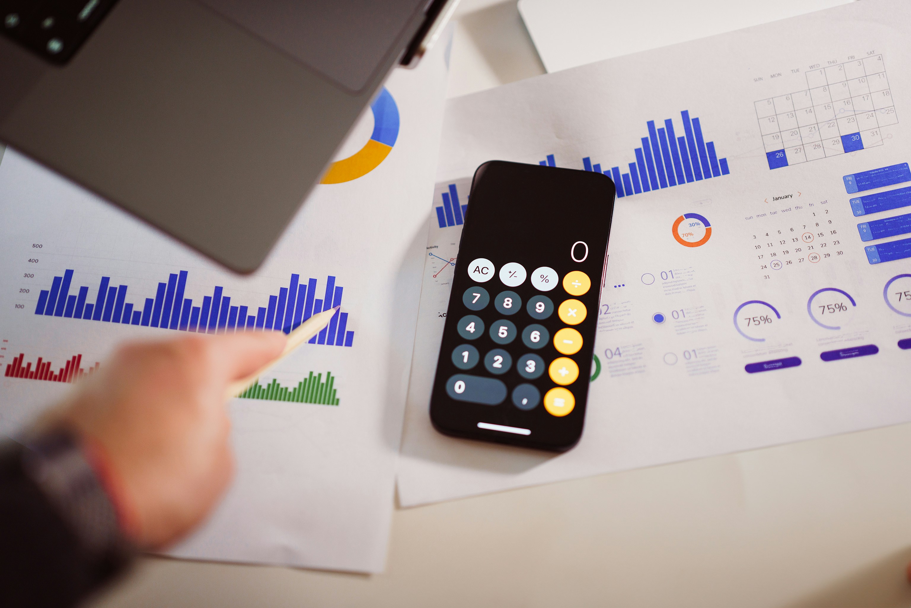 a calculator and some graphs