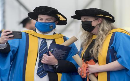 Students wearing masks