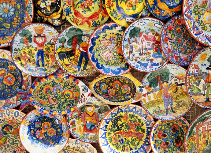 Colourful traditional Portuguese ceramics