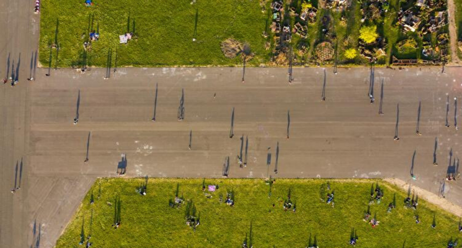 Aerial view of Tempelhof Field
