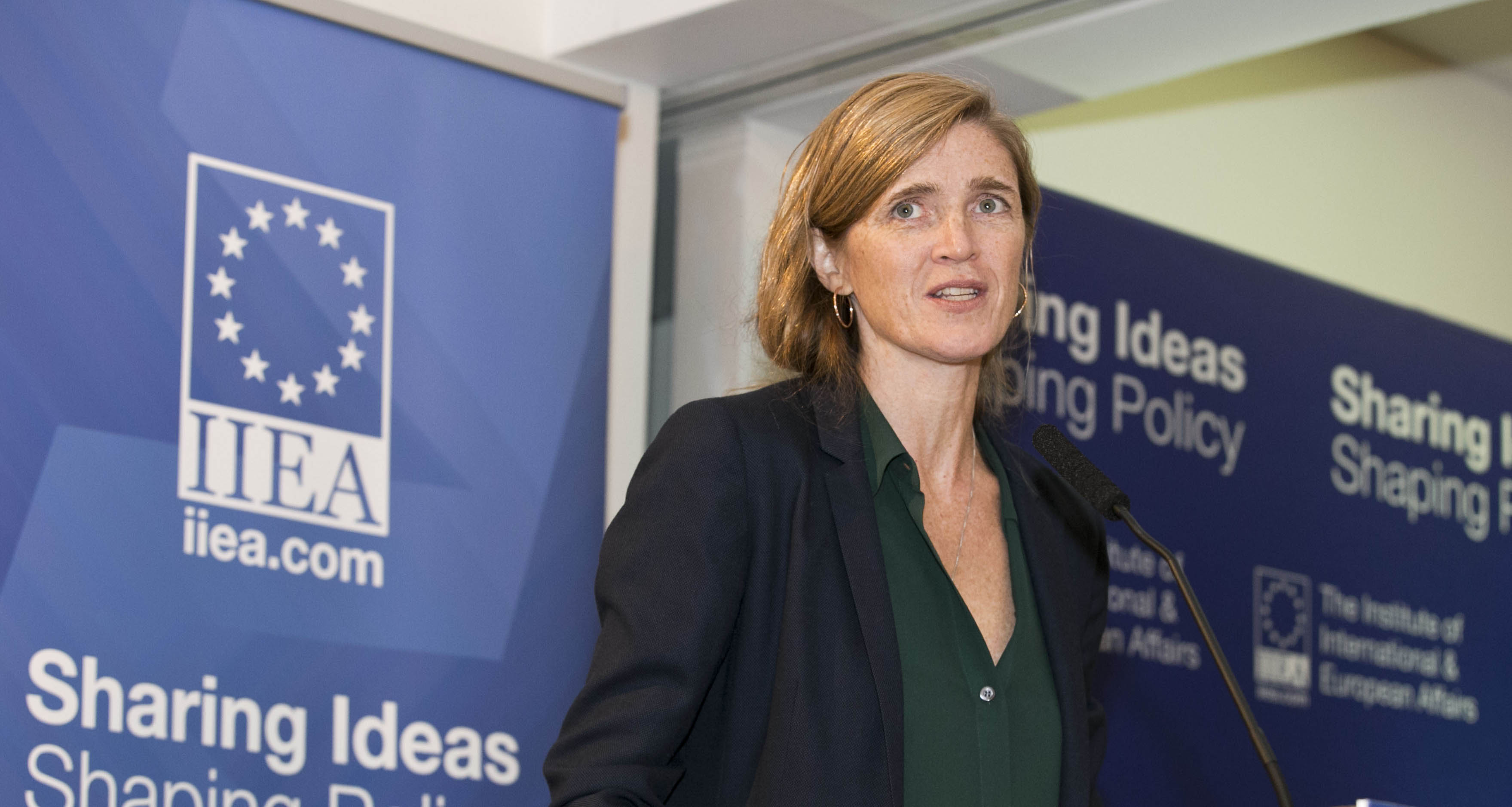 Former USA Ambassador to the UN Samantha Power addresses IIEA