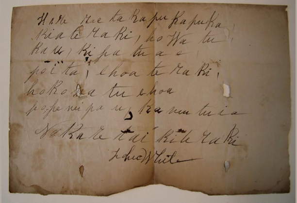 Undated Letter by ‘John White’ or Chief Karetai’s to Te Raki c1860