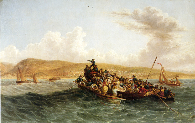 Image: 'The British Settlers of 1820 Landing in Algoa Bay' by Thomas Baines, 1853. Oil on Canvas. Courtesy of the Albany Museum, Grahamstown. Public domain via Wikimedia Commons
