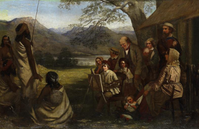 Image: ‘Early Effort – Art in Australia’ by Robert Dowling, c. 1860. Oil on canvas on board. Courtesy of the National Gallery of Victoria, Melbourne, Felton Bequest, 1934 (218-4).