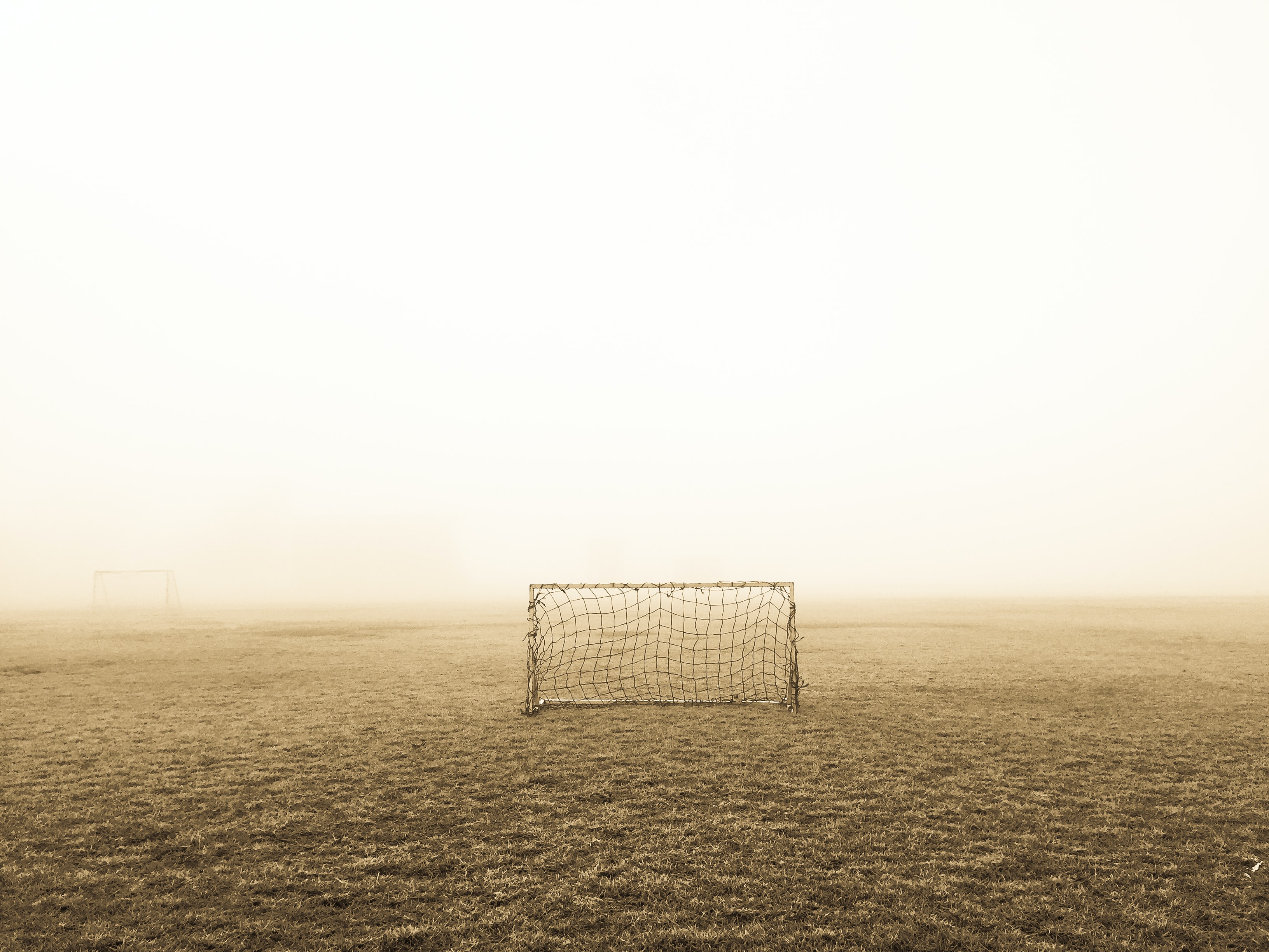 A dusty soccer pitch in South Africa