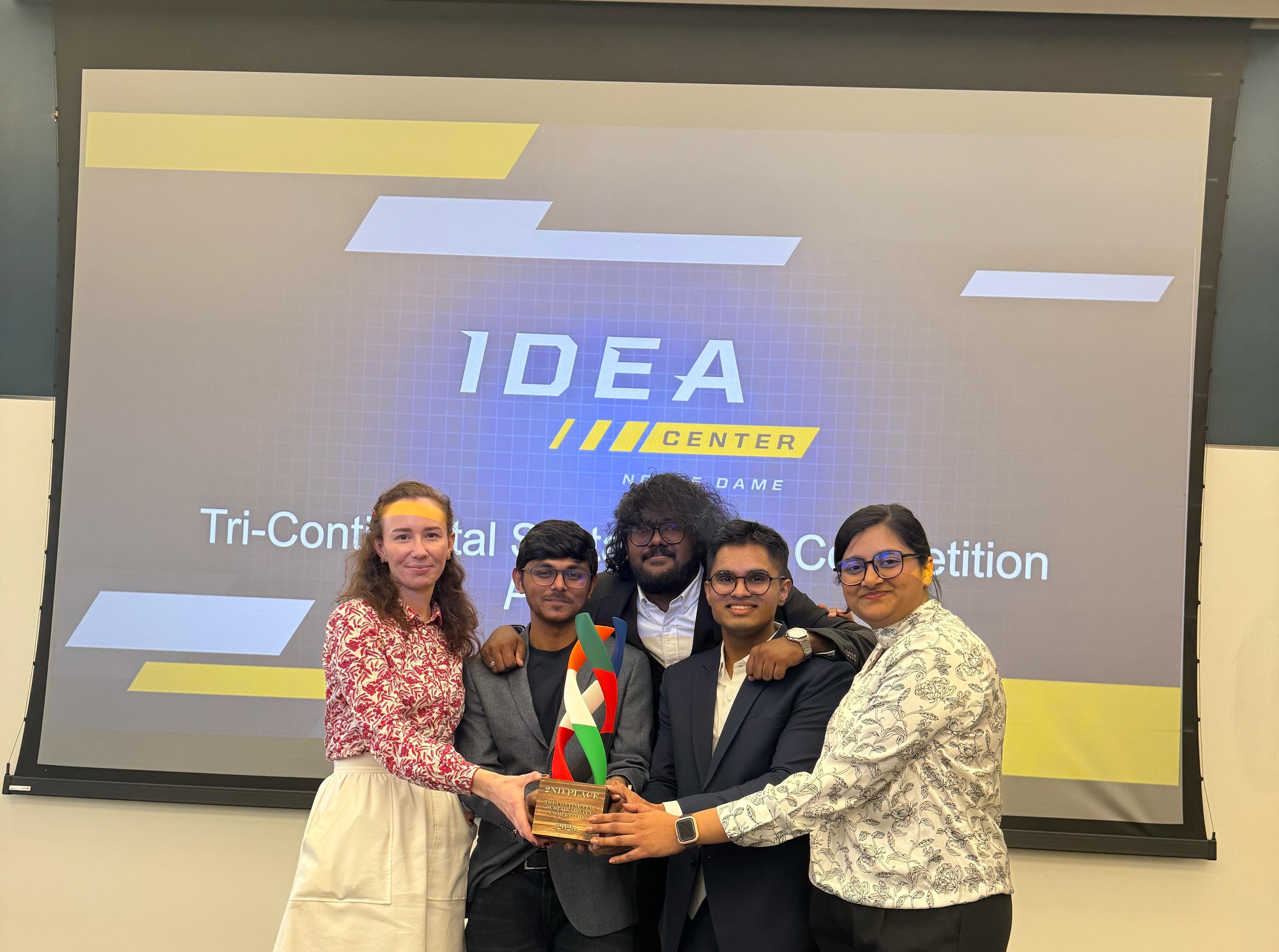 UCD team wins second prize at the Tri-continental Sustainability Competition in the University of Notre Dame, US. The competition is a partnership between UCD, Notre Dame and Strathmore University, Kenya.