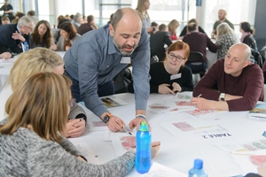 Dr David Gomez, Systems Biology Ireland leads participants in the facilitated session on next-generation sequencing at The Patient Voice in Cancer Research event.