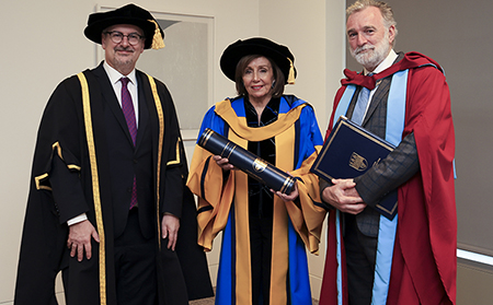 Speaker Emerita Nancy Pelosi receives honorary degree for lasting legacy to public service