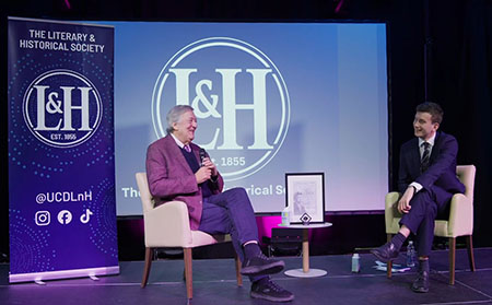 Stephen Fry presented with James Joyce award