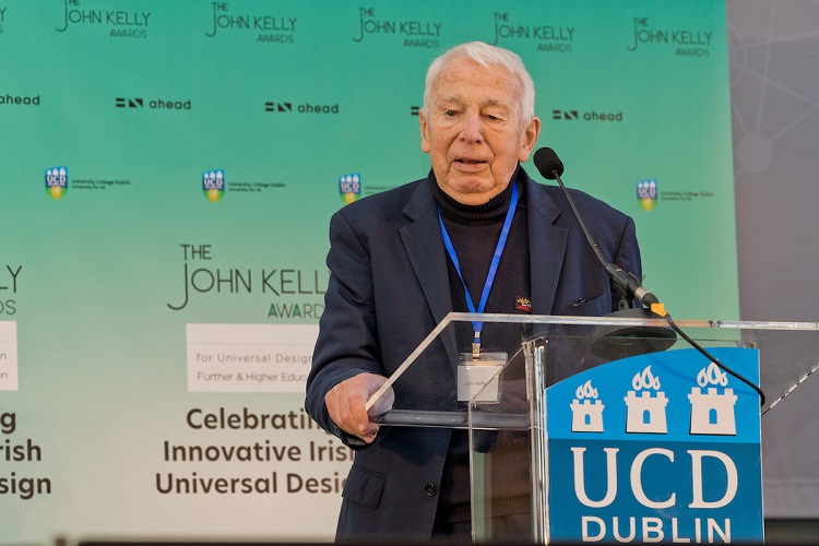 John Kelly addressing the audience at the recent John Kelly Awards for Universal Design in Further and higher Education