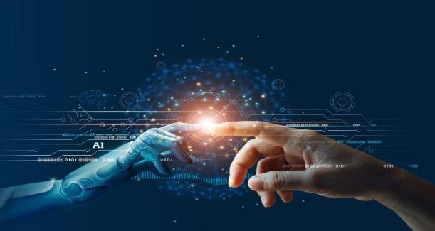 Robot finger touching human finger