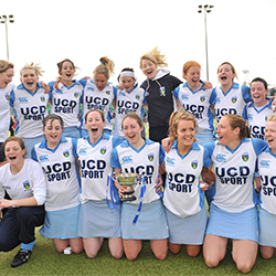 UCD takes a holistic approach to student development and student sport, is an important element of this development. Pictured is the UCD Women's Hockey Team celebrating one of their many successes.