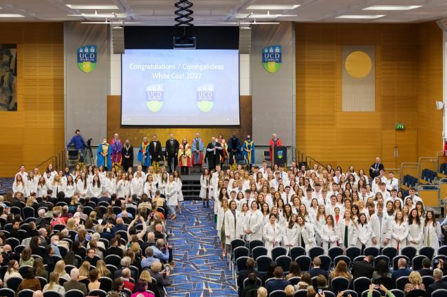 Vet and Vet Nursing classes of 2023 in their white coats