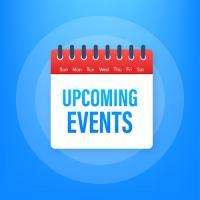Upcoming events calendar graphic