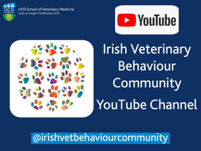 Logo of the Irish Veterinary Behaviour Community and the Youtube logo