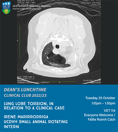 X-ray of lung lobe torsion case on Clinical Club poster