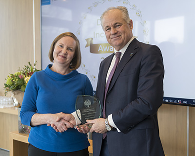 The Dean, Michael Doherty presenting the award to Niamh Nestor