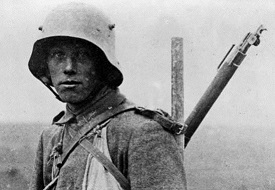 black and white photo of a soldier