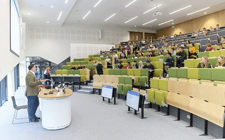 A lecture on the UCD campus