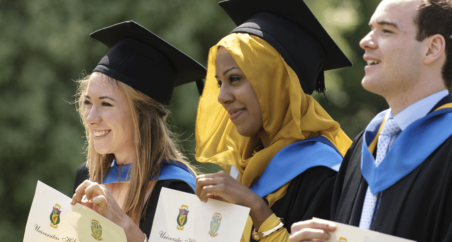 Students graduating on UCD campus