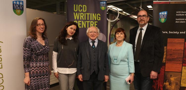 President Michael D Higgins and Writing Centre Team