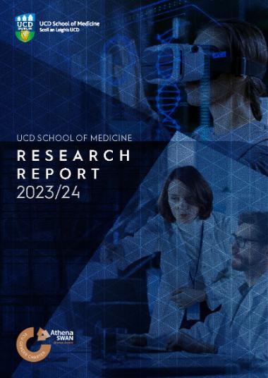navy blue research report cover, transparent images of doctors